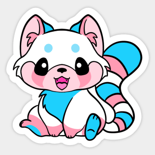 Transgender Pride Red Panda Sticker